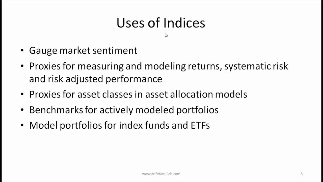CFA Level I Security Market Indices Video Lecture by Mr. Arif Irfanullah