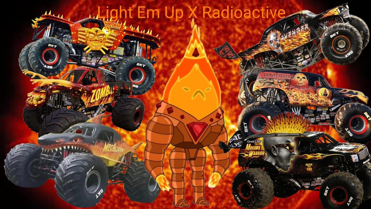 Monster Jam Team Fire Tribute Light Em Up X Radioactive