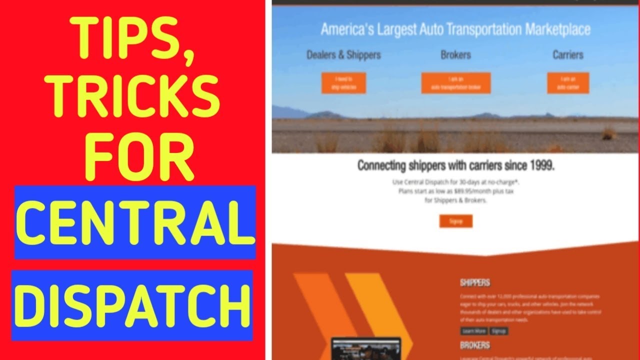 CENTRAL DISPATCH, The best car hauling load board, TUTORIAL #carhauler #hotshotcarhauler #carhauling