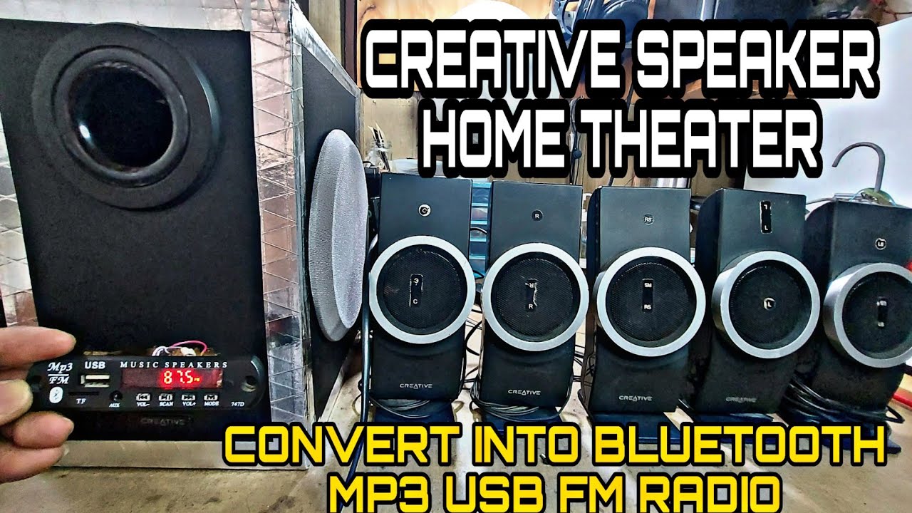 HOW TO FIX BLUETOOTH MP3 WIRELESS RECEIVER TO 5 IN 1 CREATIVE SPEAKER HOME THEATER