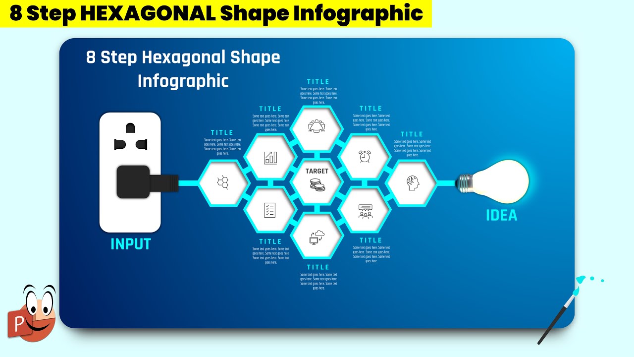 35.PowerPoint Presentation with 8 Step Hexagonal Infographic|Idea Slide💡|Bulb|Free PowerPoint PPTX