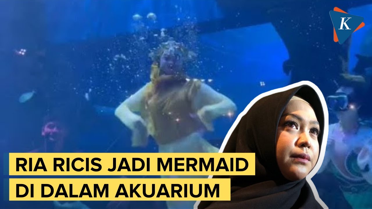 Aksi Ria Ricis Jadi Mermaid dan Hibur Penonton di Jakarta Aquarium and Safari
