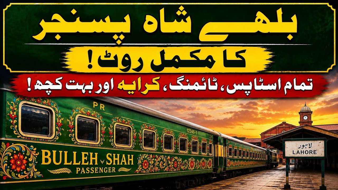 Bulleh Shah Express Complete Route, Stops, Timings & Fare | Lahore to Pakpattan | Pakistan Railways