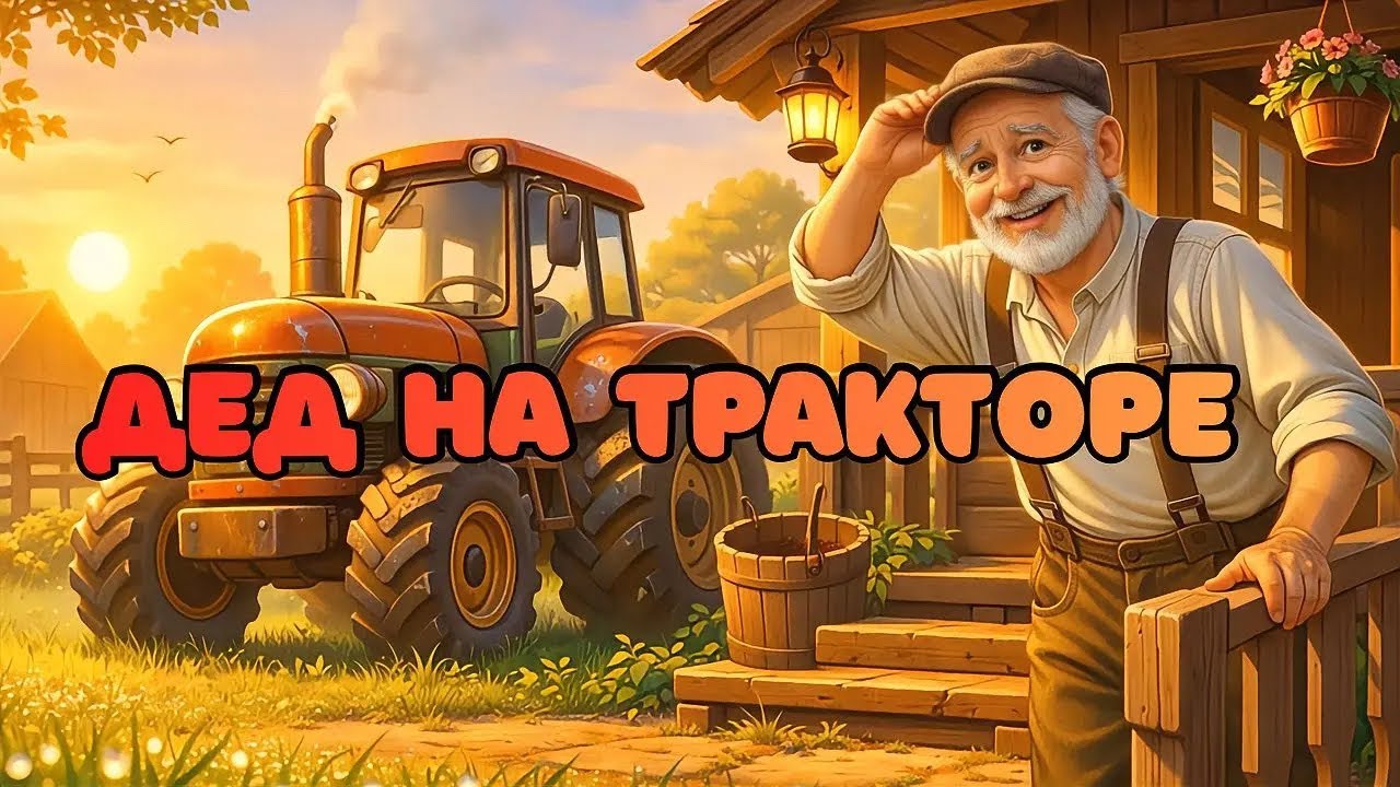 Дед на тракторе 🚜 | Весёлая деревенская песня для детей | В гостях у Туси 