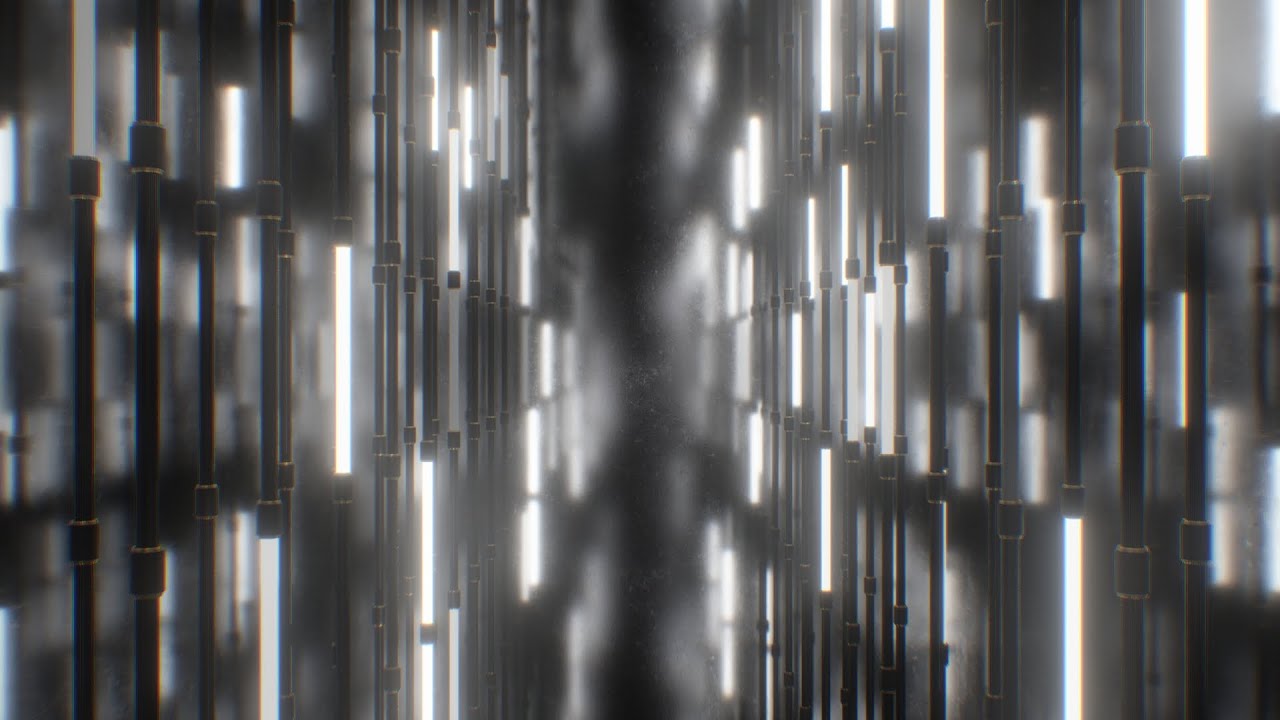Flashing Bright White Neon Light Tubes Hallway Corridor Laser Glow 4K UHD 60fps 1 Hour Video Loop