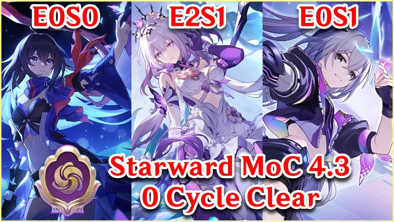 Starward Memory of Chaos 0 Cycle Clear Showcase! Ft. Castorice Seele Silverwolf Lv.999 | HSR 4.3