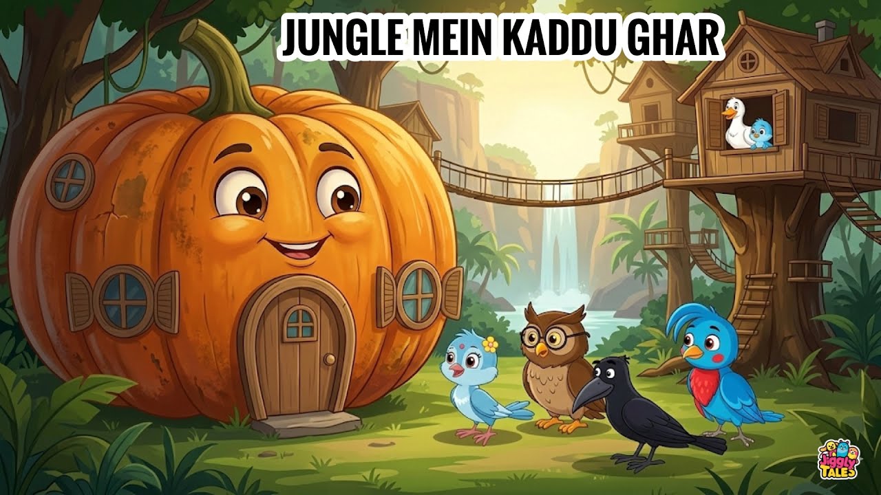 जंगल में कद्दू का घर | Jungle Mein Kaddu Ghar | Jiggly Tales - Kids Hindi Kahaniya