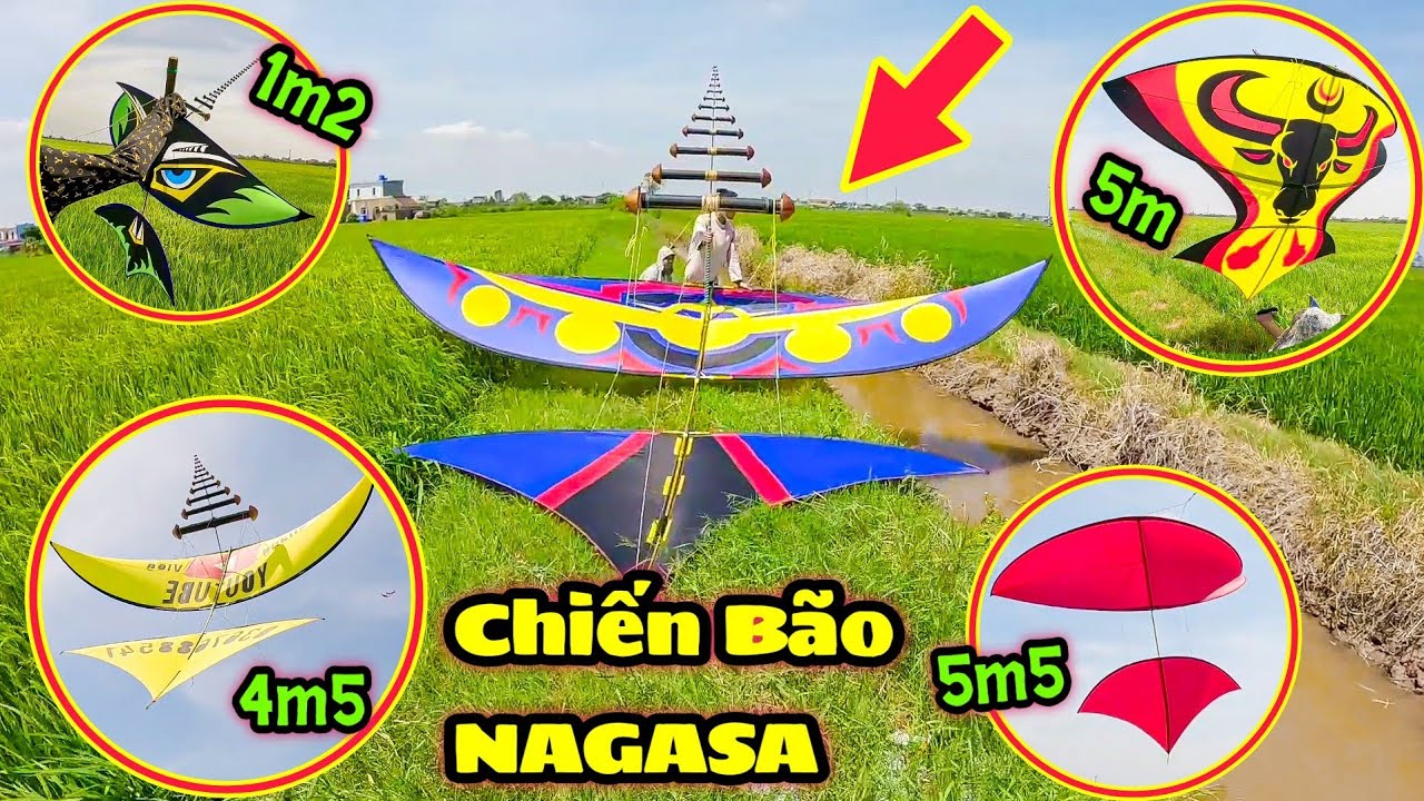 Chiến Bão NAGASA Các Siêu Phẩm Diều 6m Và Diều 5m5 Khổng Lồ Sáo Kêu Vang Trời