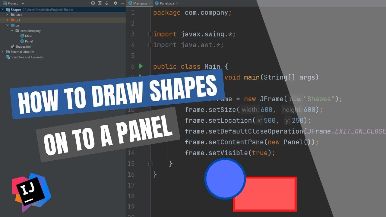 How To DRAW 2D SHAPES inside Java JFrame (Java GUI)