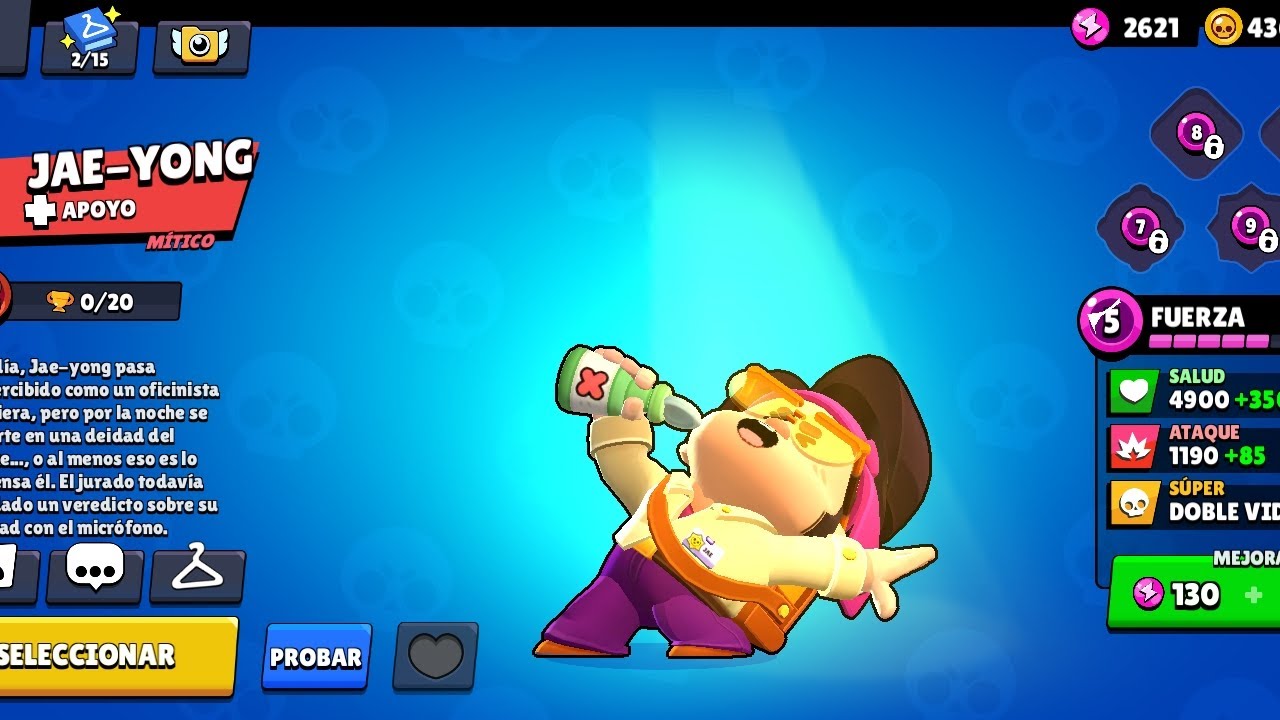 Probando Mi Nuevo Brawler Jae-Yong en Brawl Stars 