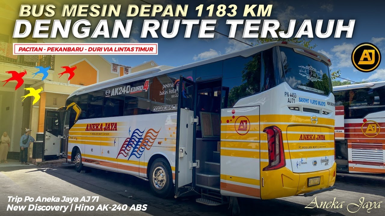 PACITAN - PEKANBARU NAIK HINO AK MESIN DEPAN TRAYEK TERJAUH DI INDONESIA🔥‼️ Trip Po Aneka Jaya AJ 71