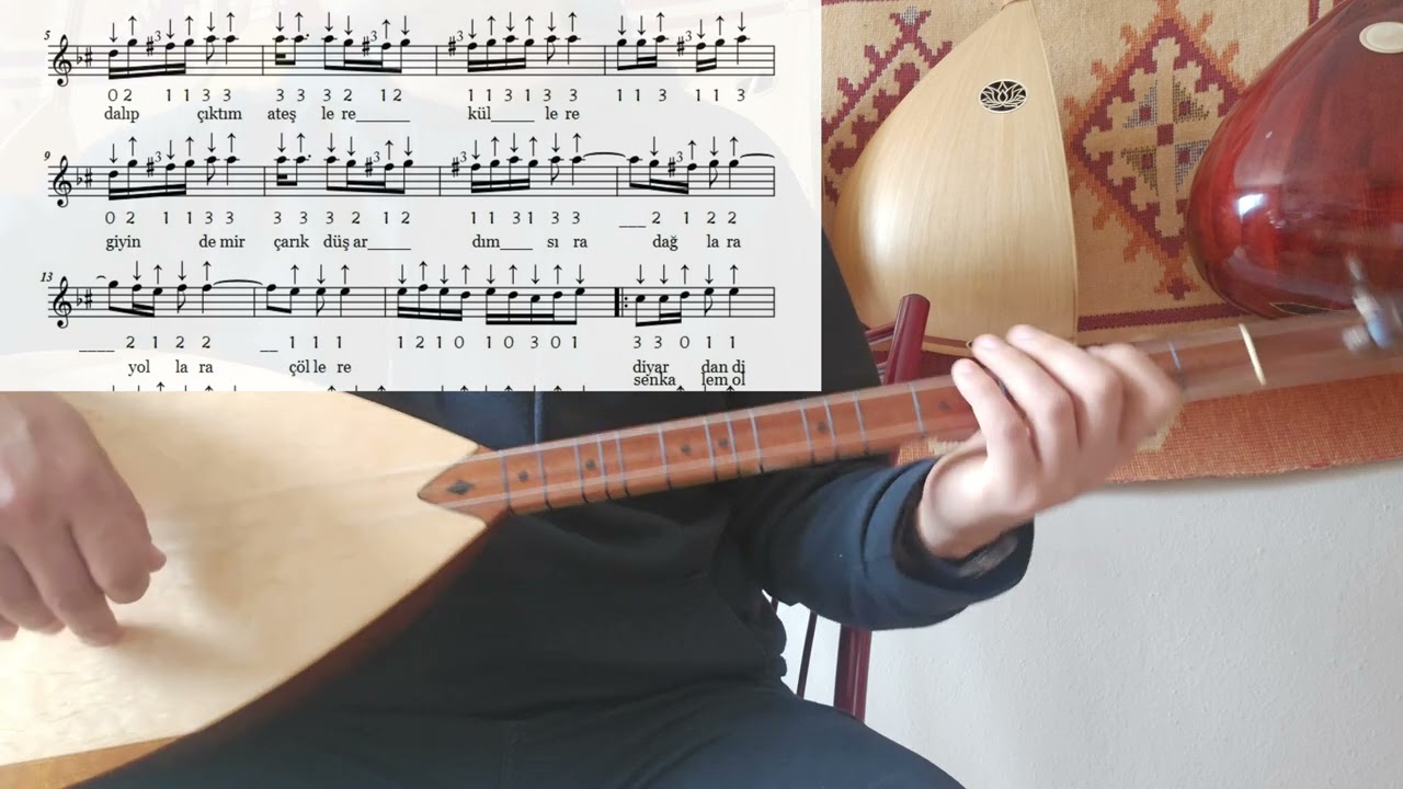 Sevdan İle Düştüm Yaban Ellere #solfej Bağlama Dersi