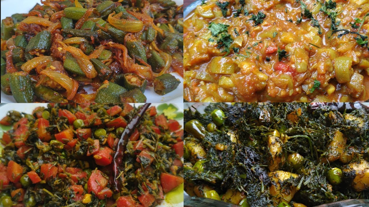 Healthy Lunch Recipes | Bhindi | Tori | Gajar Matar Methi | Aloo Soya Saag |Office Tiffin Recipe