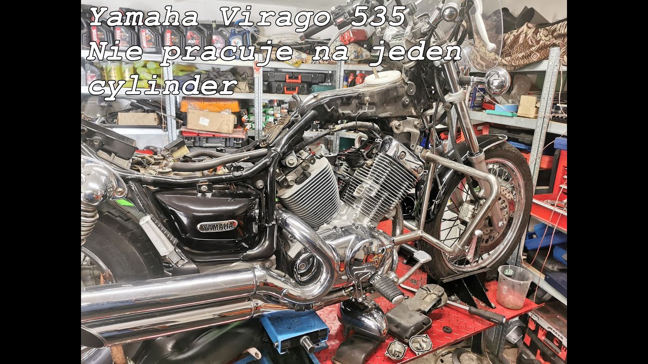 Yamaha Virago 535, pracuje na jednym tłoku. Ubrał byś się do tych filmów jak człowiek, a nie jak...