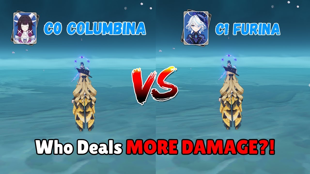 C0 Columbina VS C1 Furina!! For C0 Navia!! Damage Comparison!! - Genshin Impact