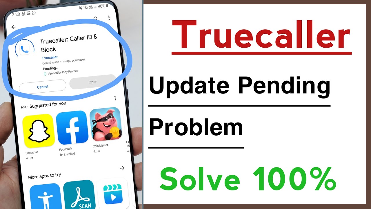 Truecaller Update Pending Problem, Play Store Update Pending Problem in Truecaller