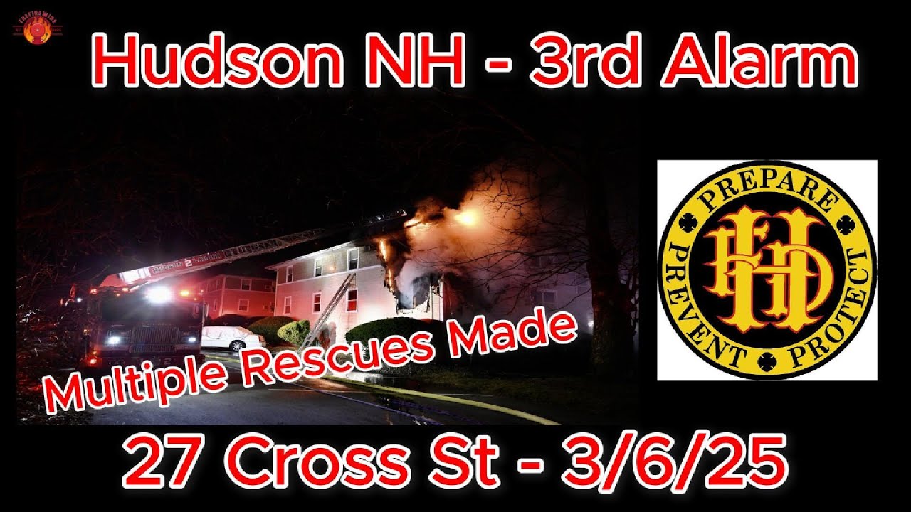 Hudson NH | 3rd Alarm W/Rescues | 27 Cross St | Fireground Audio | 4/6/25