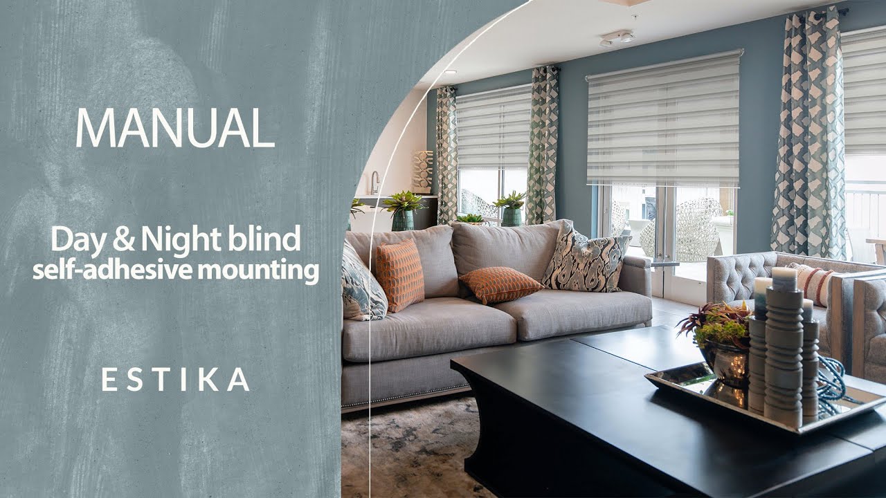 Estika's Day & Night Blind - non-invasive Installation method with the self-adhesitive mounting kit