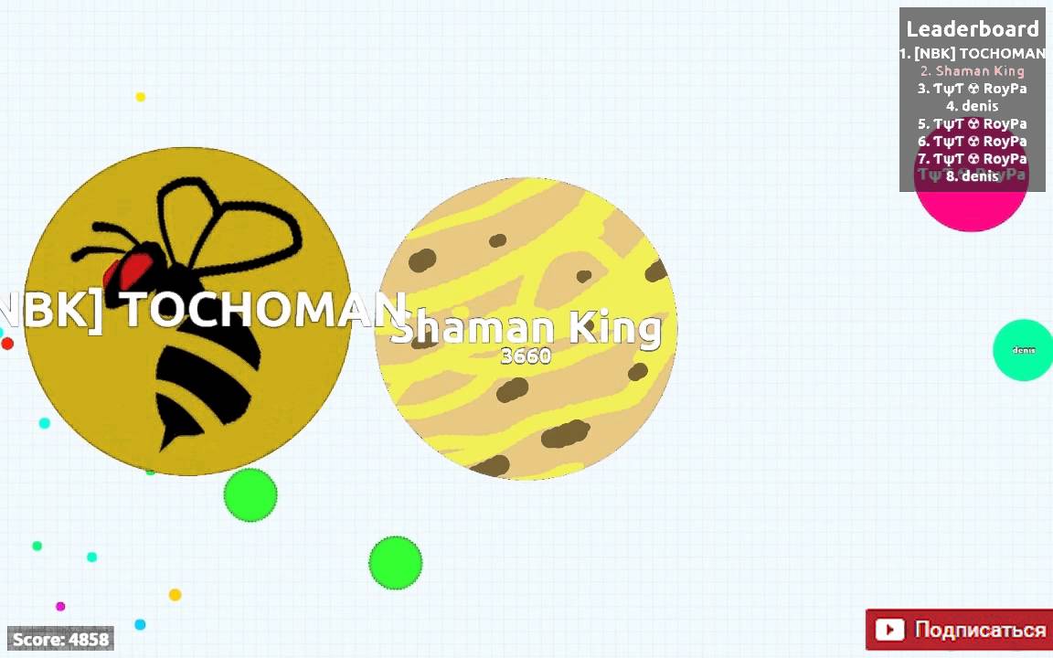 Agar.io Shaman King vs [NBK]TOCHOMAN or Last man standing in Party mode