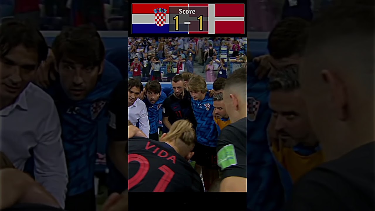 Croatia vs Denmark World Cup Match decided by Penalties 🥵🔥 #football
