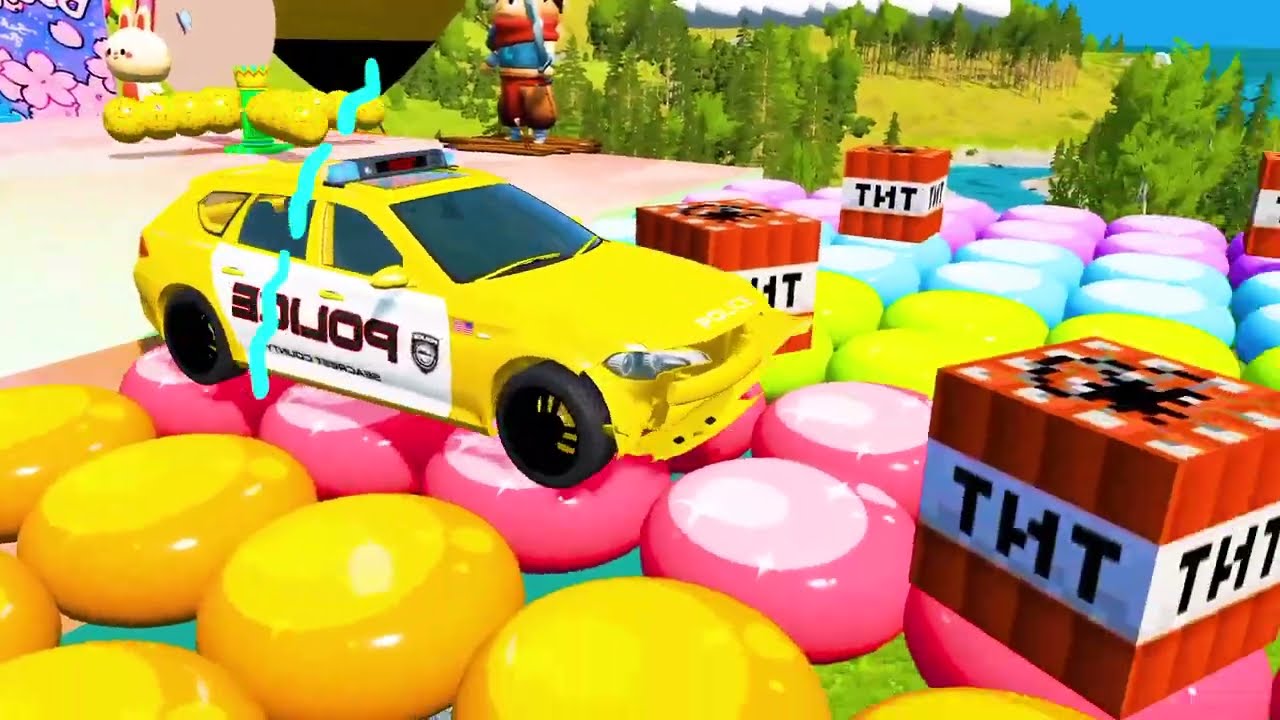 The police car was driving on a very dangerous road.
