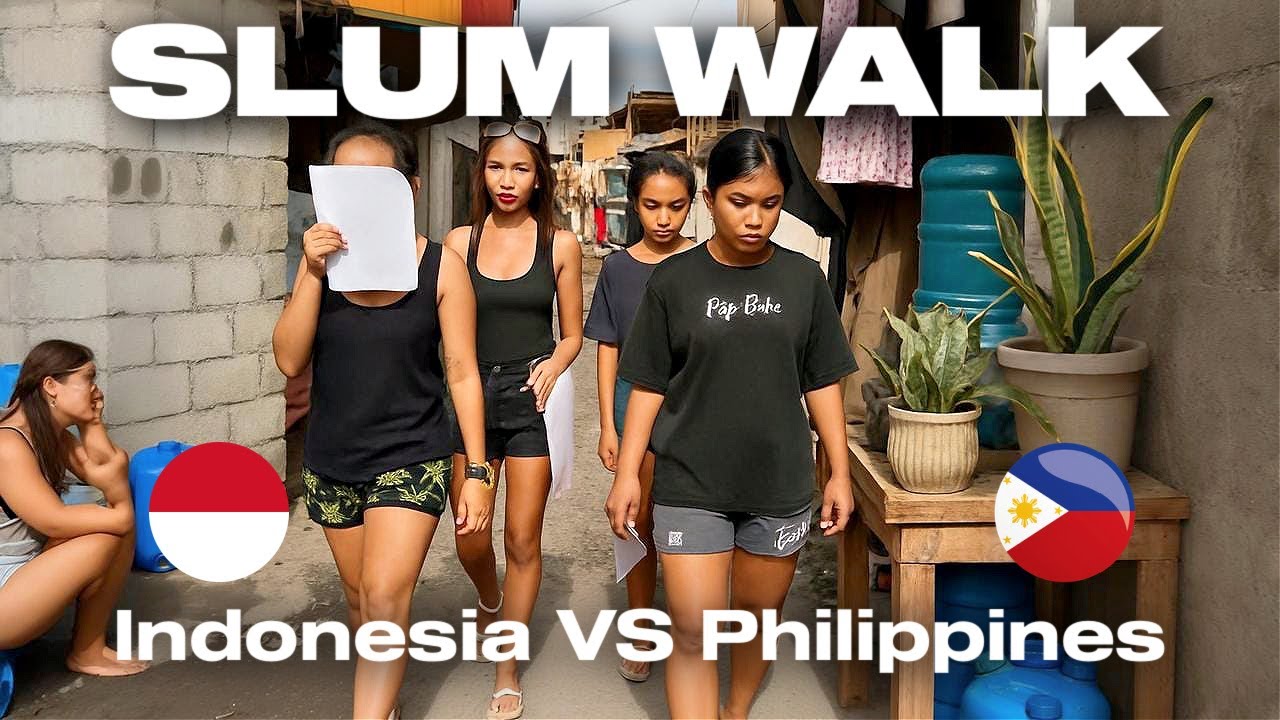 The Biggest Slum Walk in Jakarta Indonesia VS Tondo Manila Philippines [4K]