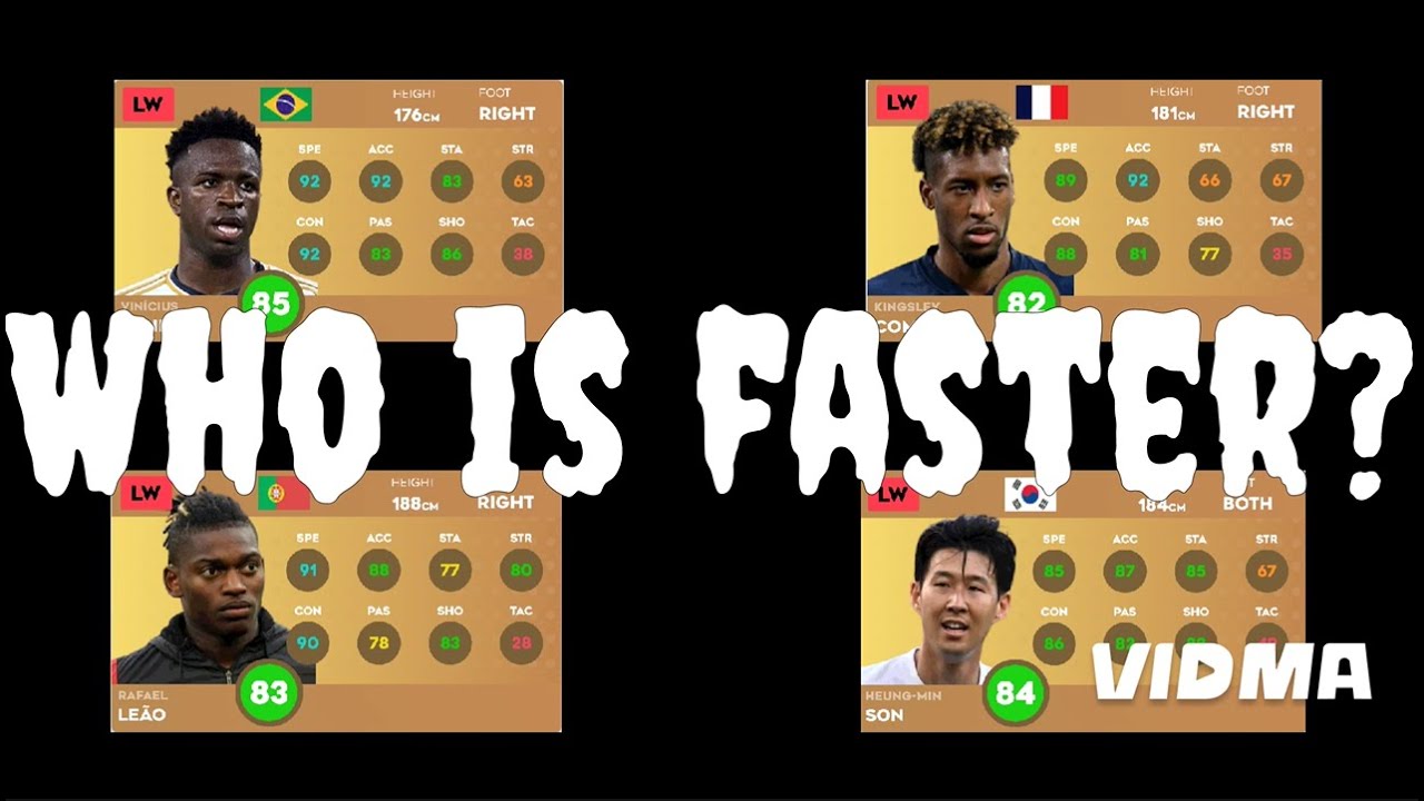 WHO IS FASTER? VINICIUS JR vs KINGSLEY COMAN vs RAFAEL LEÃO vs HEUNG-MIN SON | DREAM LEAGUE SOCCER
