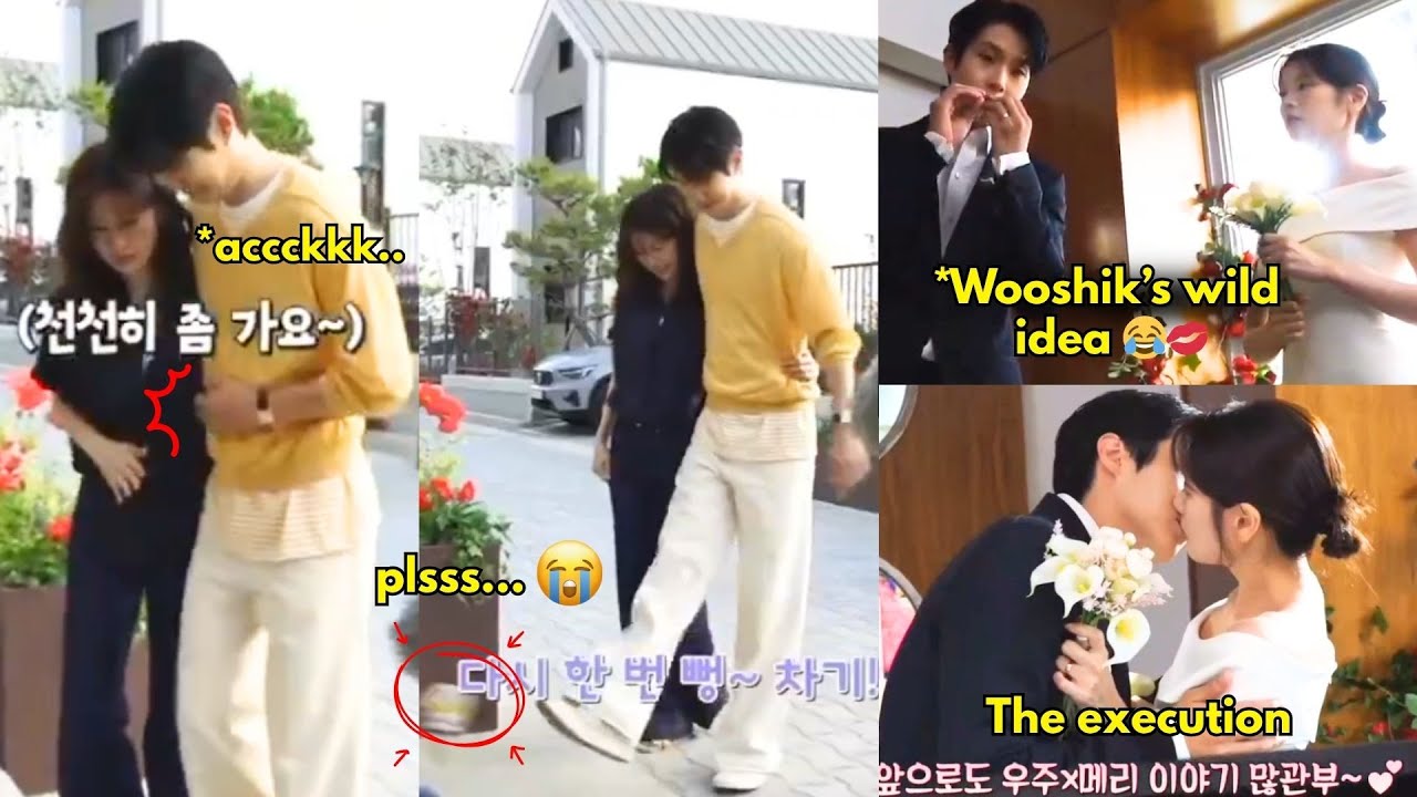 Somin hitting Wooshik’s stomach & Wooshik kicking her slipper back😭1st kiss scene turns into comedy