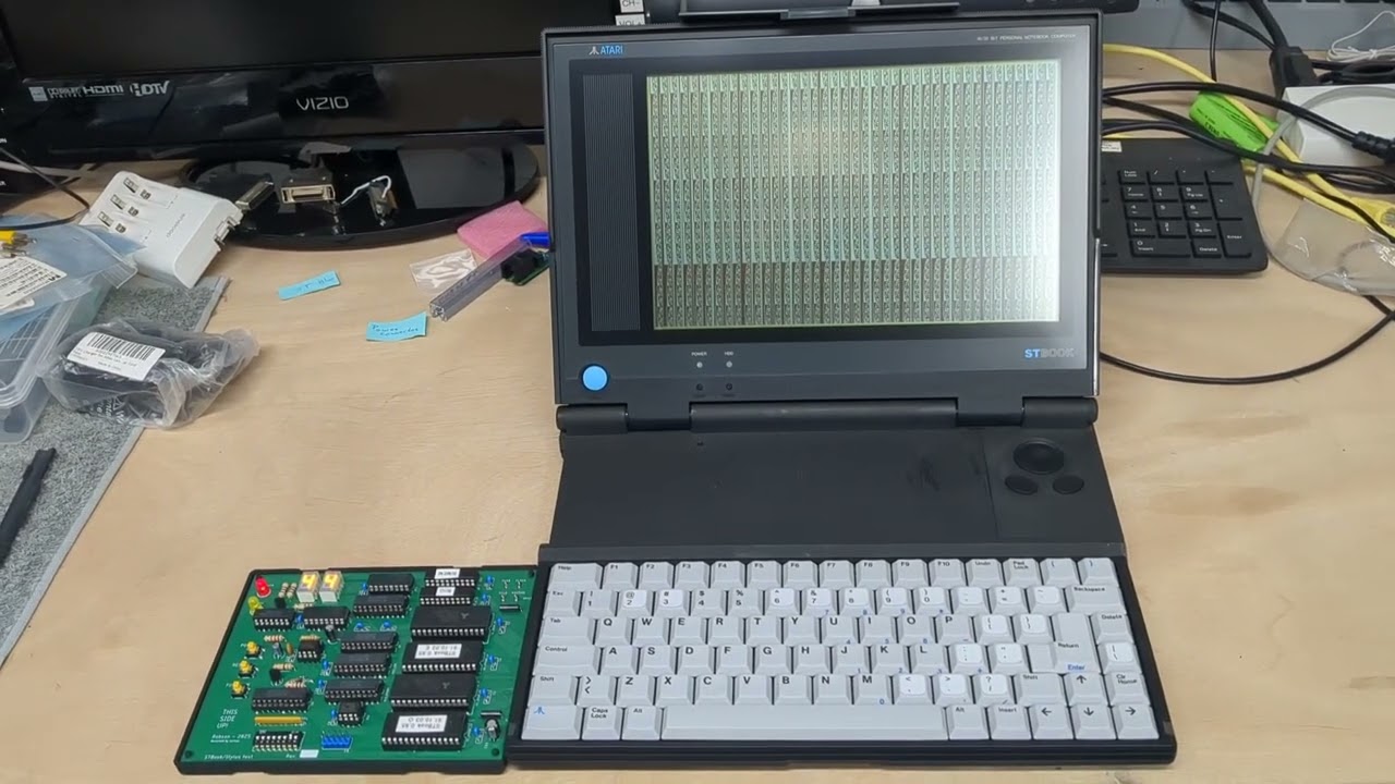 Atari STBook with test cartridge.