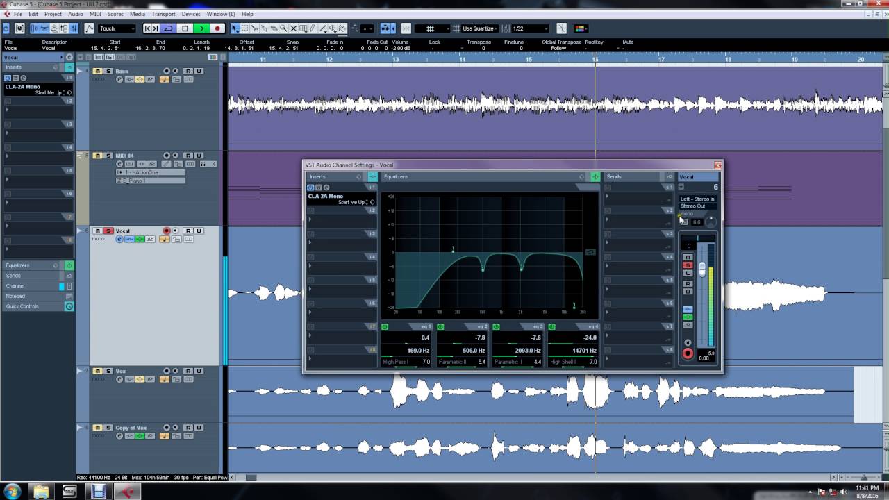 Cubase 5 Tutorial - Vocal Mixing Basic Part 1
