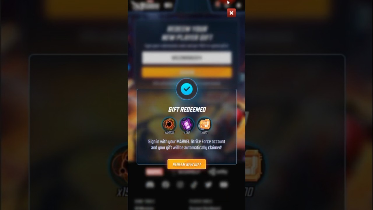 MSF promo gift code #63 - Marvel Strike Force @if2pgames