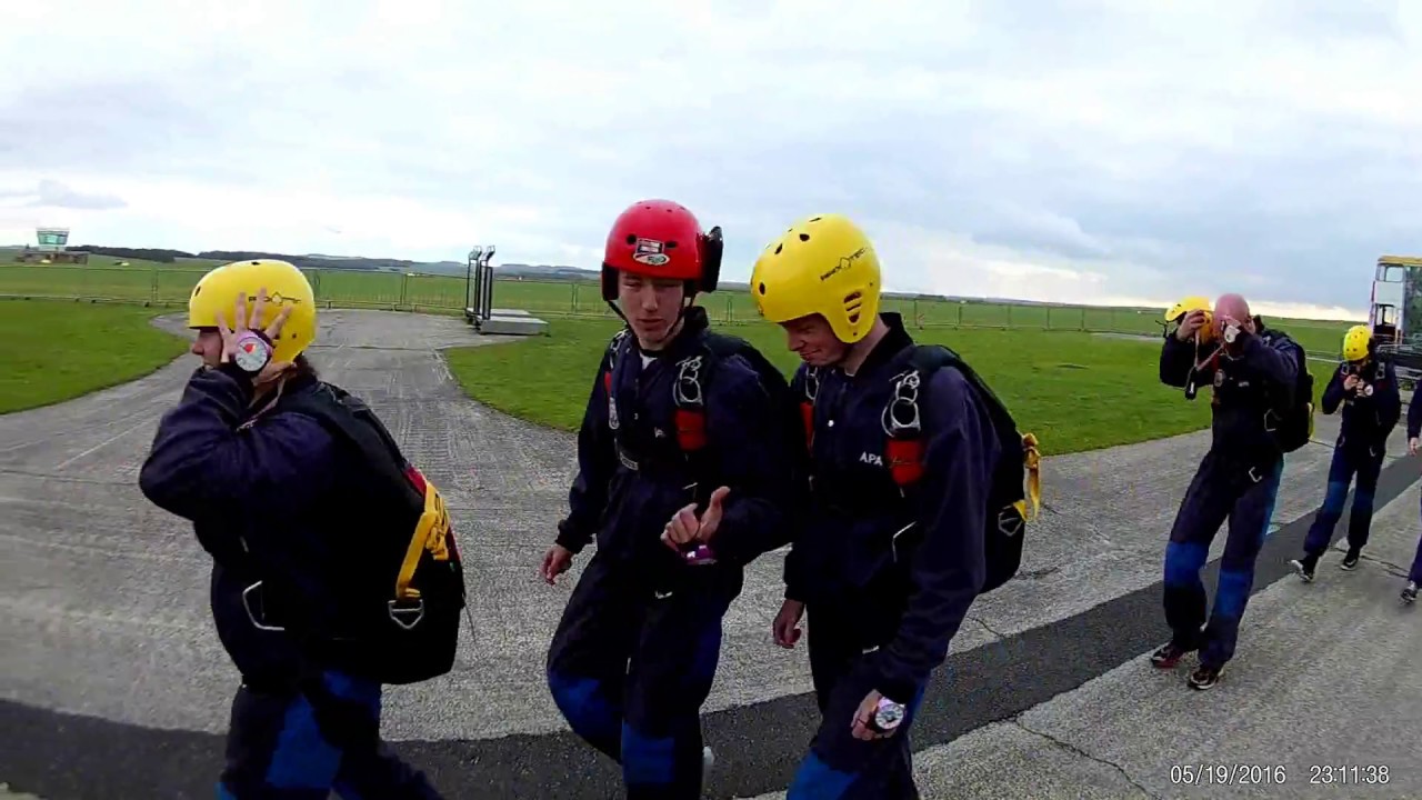 56 Squadron Cadets complete their first Solo Skydive at Netheravon....