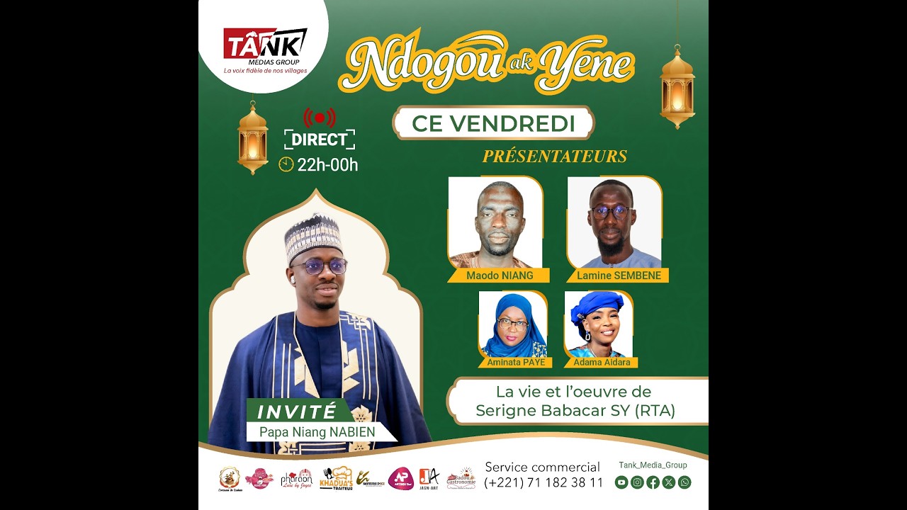🔴[DIRECT] Ndogou Ak Yene présenté par AMYNA PAYE et sa team…..