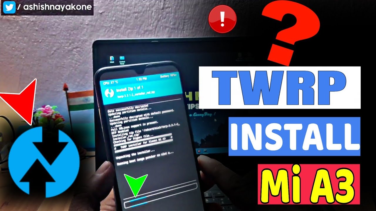 HOW TO INSTALL TWRP RECOVERY ON MI A3 [ HINDI ]