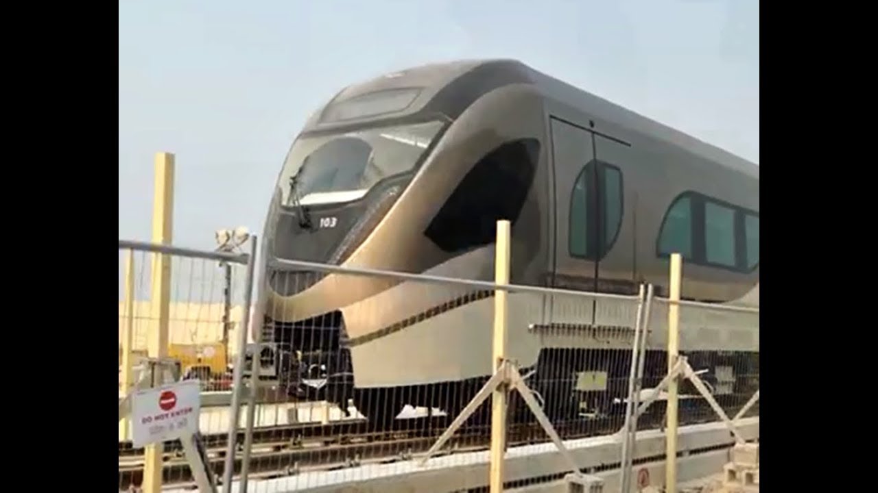 New Doha Metro Mitsubishi 'Al Faras' train on test run (FIRST EVER VIDEO) HD