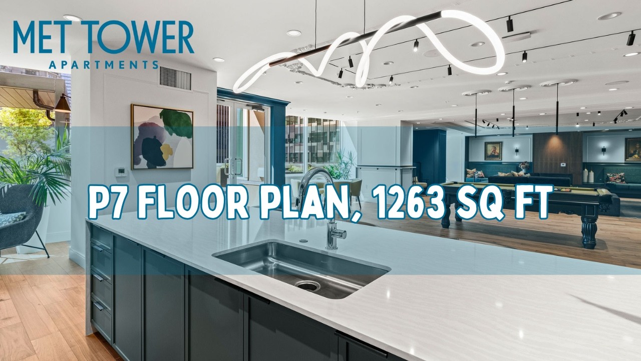 P7 Floor Plan | Penthouse 3109 | 1263 sq ft | 2 bed + Den, 2 bath
