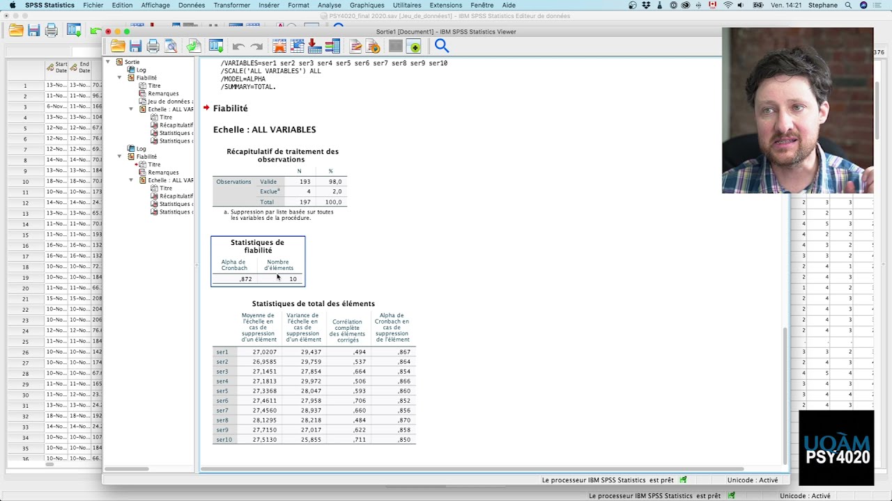 Tutoriel SPSS | Alpha de Cronbach et corrélation