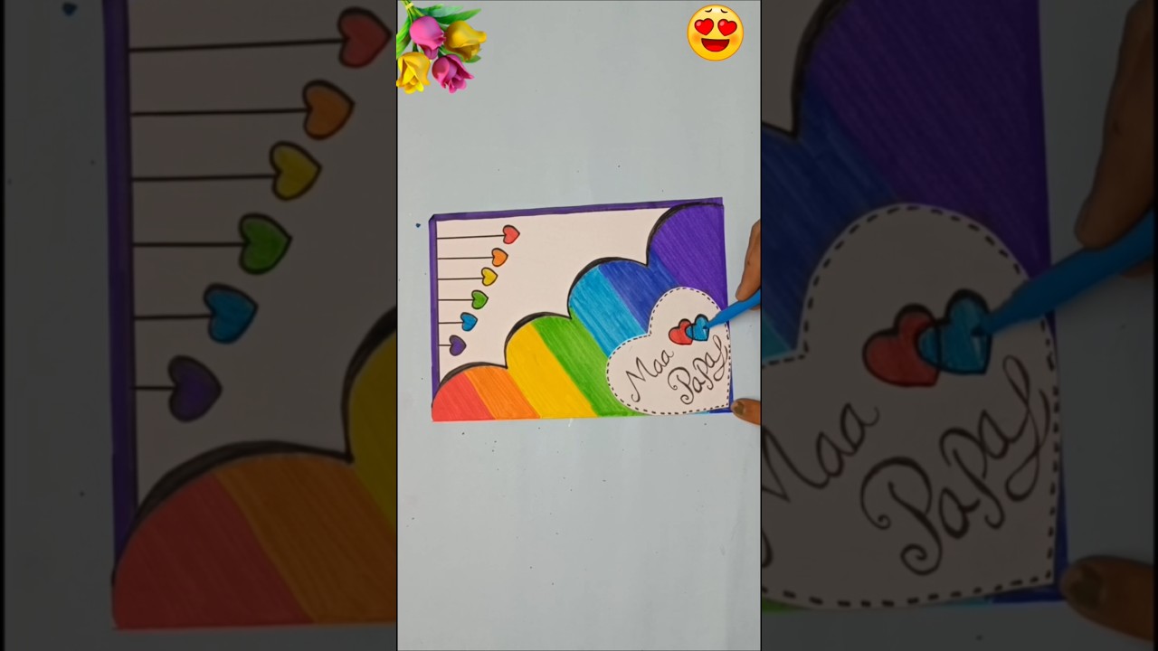 🥰 Cute Parents day card making ideas#shorts#parentsday#diy#youtubeshorts#greetingcards#cards