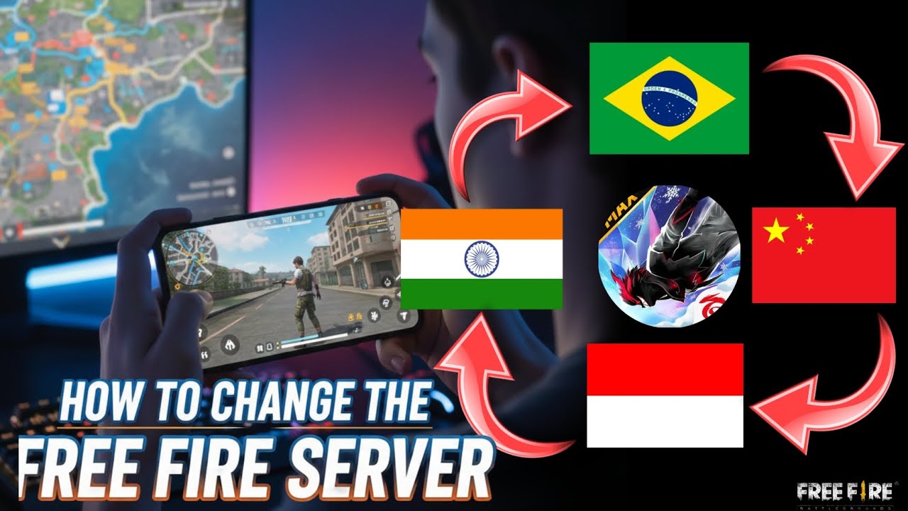 how to change the free fire server | how to change the free fire servers in Telugu