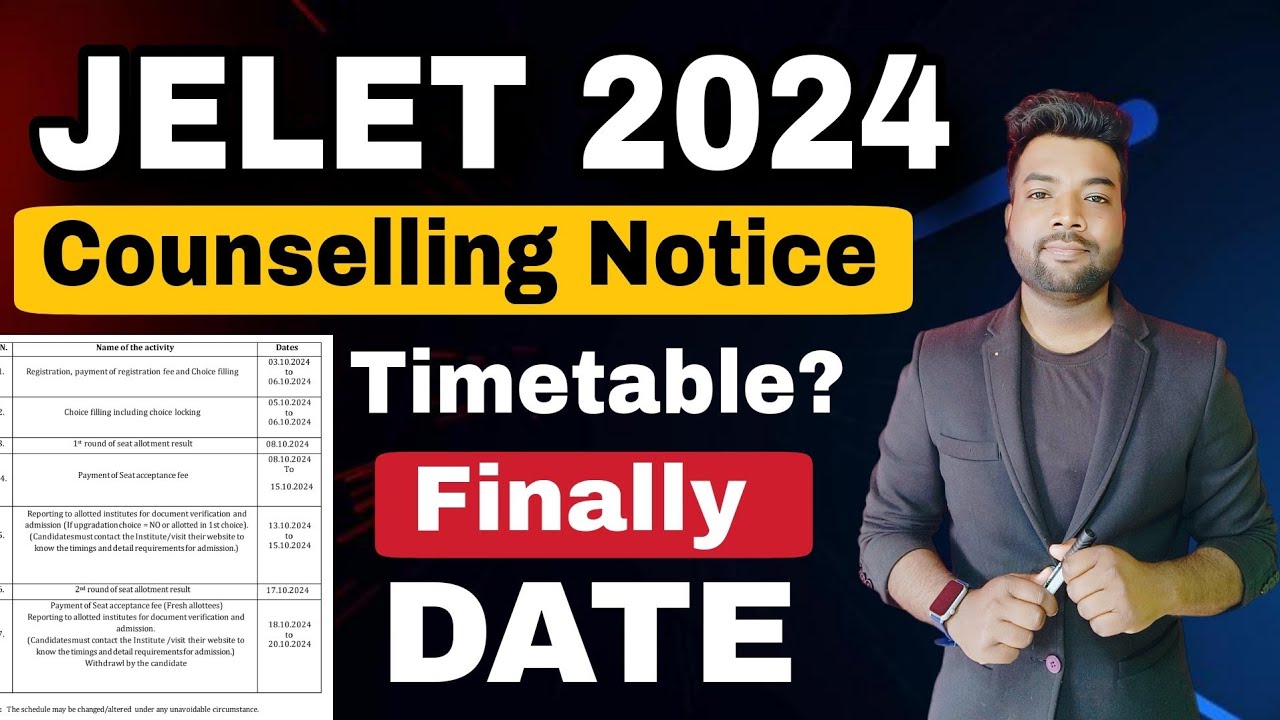 Finally JELET 2024 Counselling Started | New Notice & Timetable