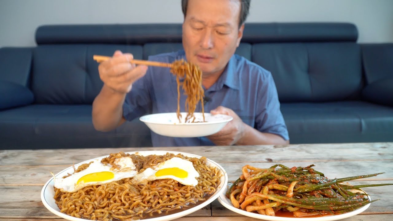 부전자전~ 아버지의 짜파게티 3봉 먹방 (Father's Chapagetti Mukbang) !! - Mukbang eating show
