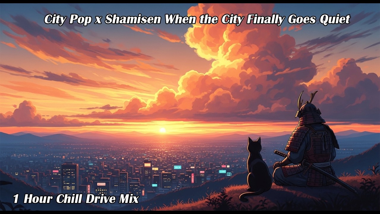 When the City Finally Goes Quiet 🌇 | Japanese City Pop & Shamisen (1 Hour)