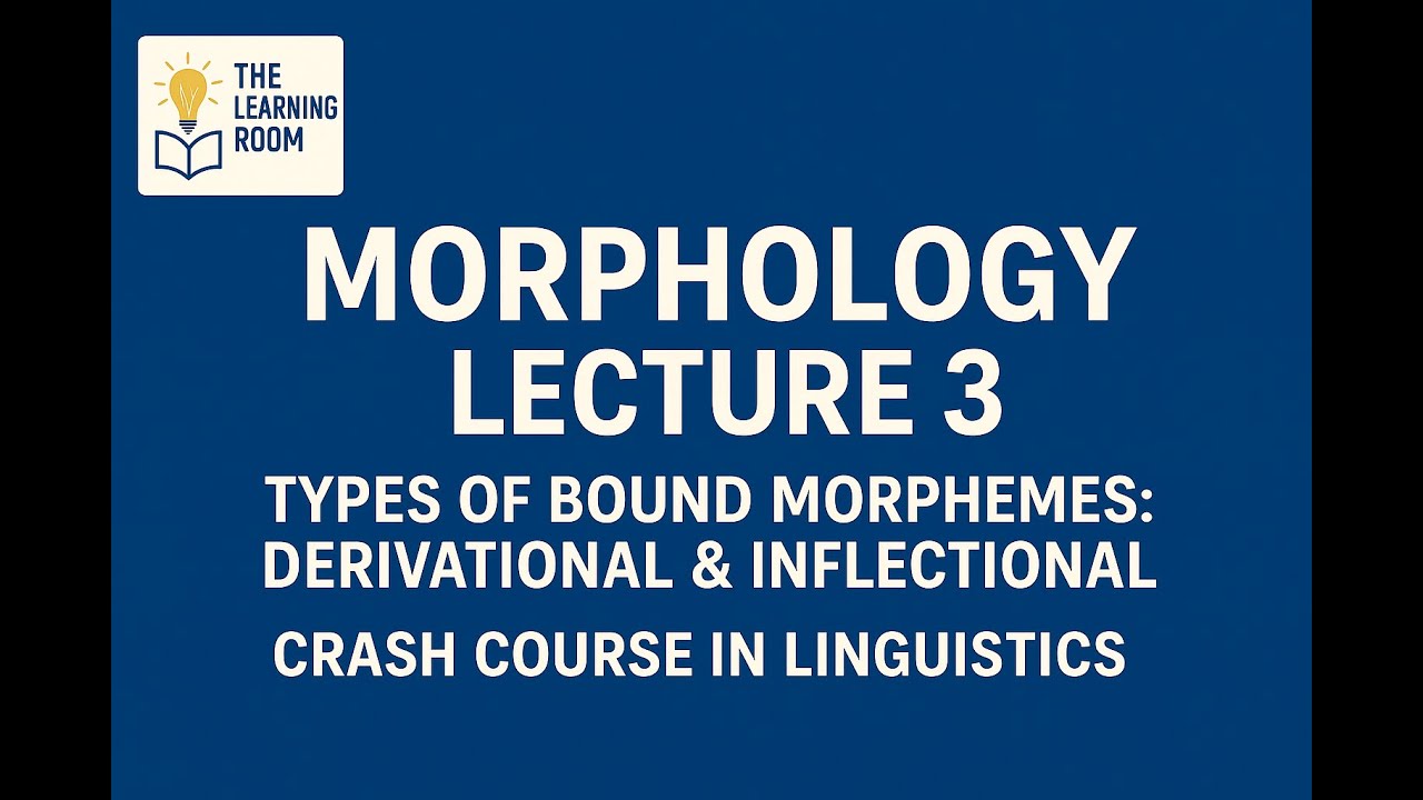 Morphology Lecture 3: Bound Morphemes — Derivational & Inflectional | Linguistics Crash Course