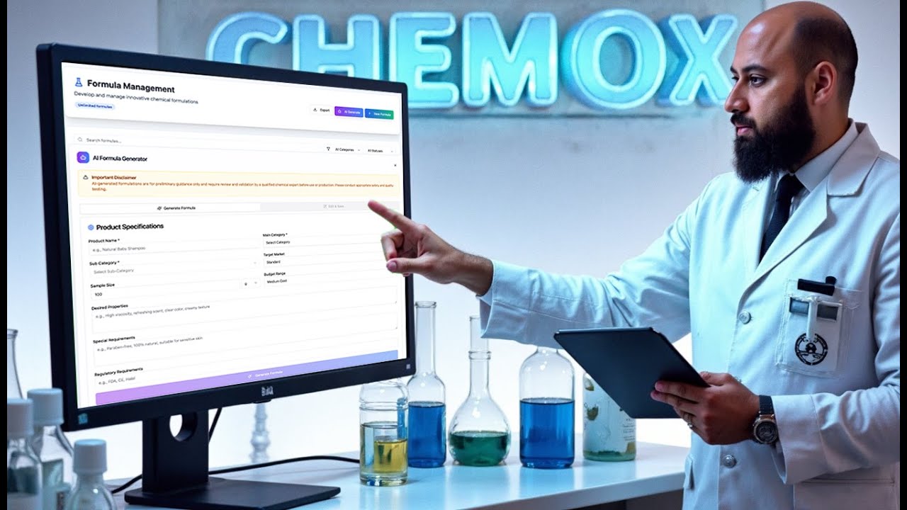 إنشاء تركيبة كيميائية احترافية بالذكاء الاصطناعي باستخدام CHEMIX.APP خطوة بخطوة