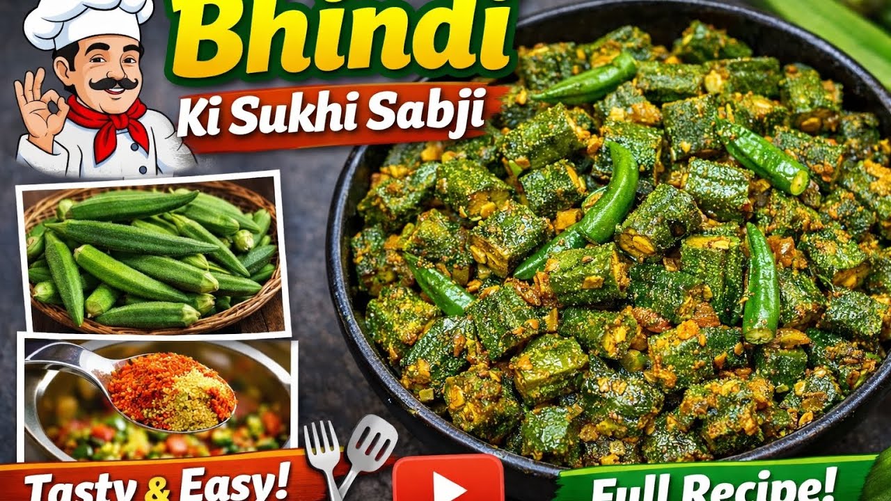 भिंडी की सूखी सब्जी | Sukhi Bhindi Ki Sabji Recipe | Easy Bhindi Fry with Hari Mirch