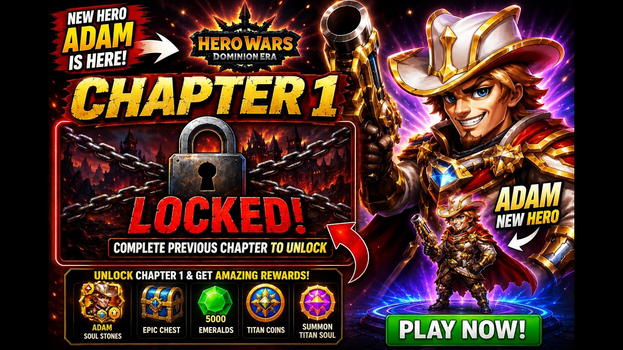 HOW TO UNLOCK CHAPTER 1 FAST! 🔥 Hero Wars Adam Event