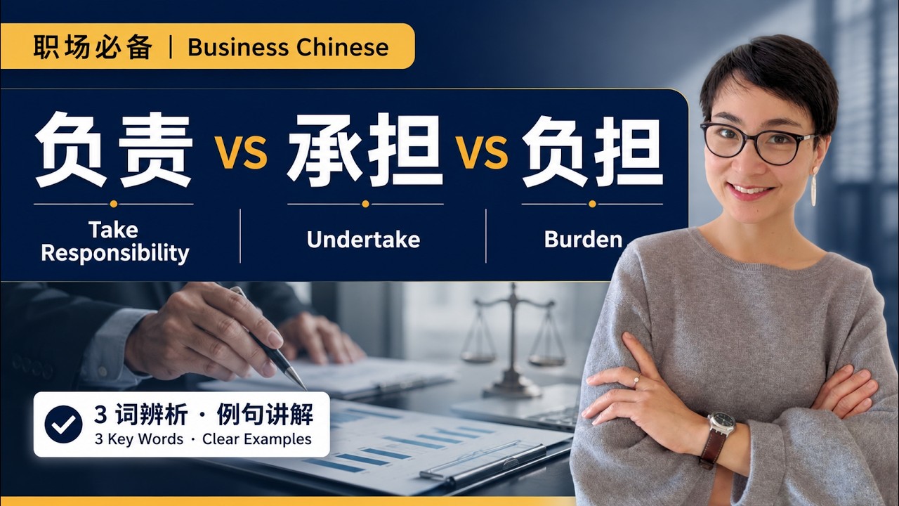 0067 G 负责、承担、负担 有什么区别？教你用中文表达责任感！How to Say ‘Responsible for’ in Chinese: The Most Common Vocabulary