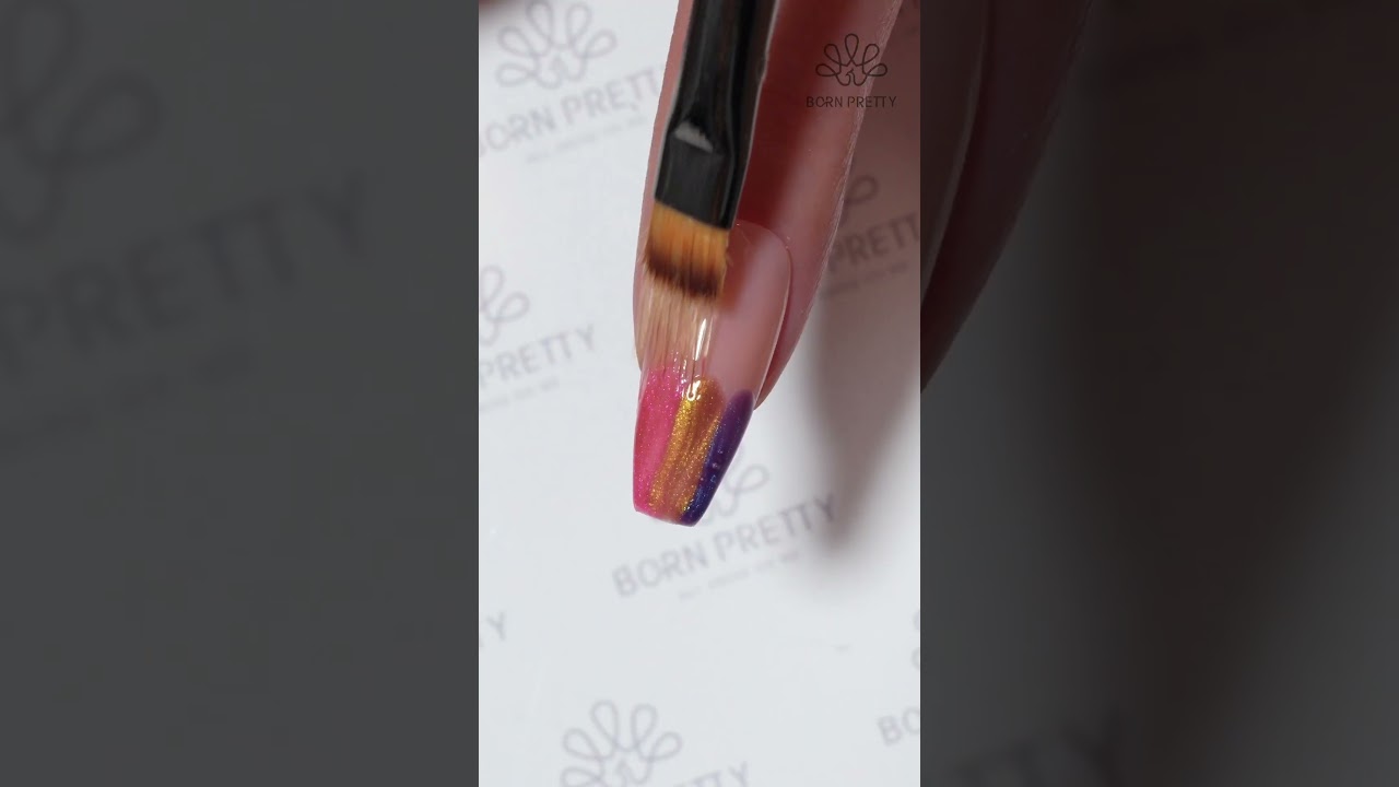 Rainbow French Cat Eye Nail Art BORN PRETTY