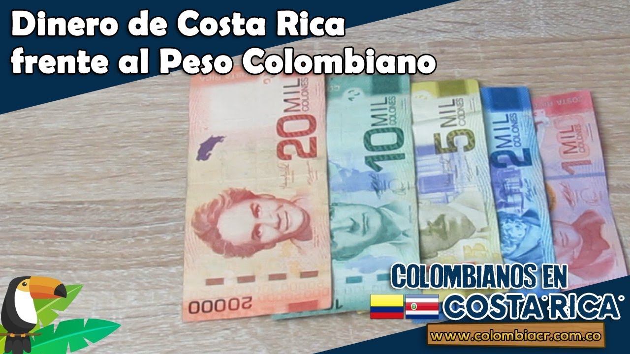 Billetes de Costa Rica frente al Peso Colombiano