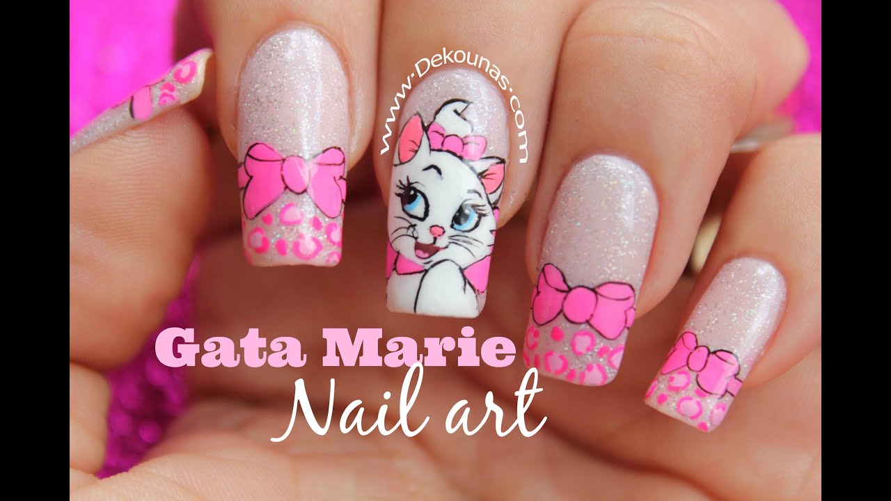 Decoraci&oacute;n de u&ntilde;as gata Marie - Marie cat nail art